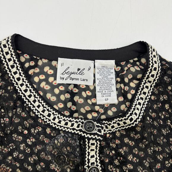 Anthropologie Beguile by Byron Lars Allusione Dress Black Lace Insert Sheath 6p - Picture 3 of 15